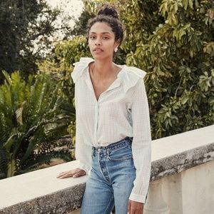 NWOT Dôen Jeanette Top Blue Picnic Plaid